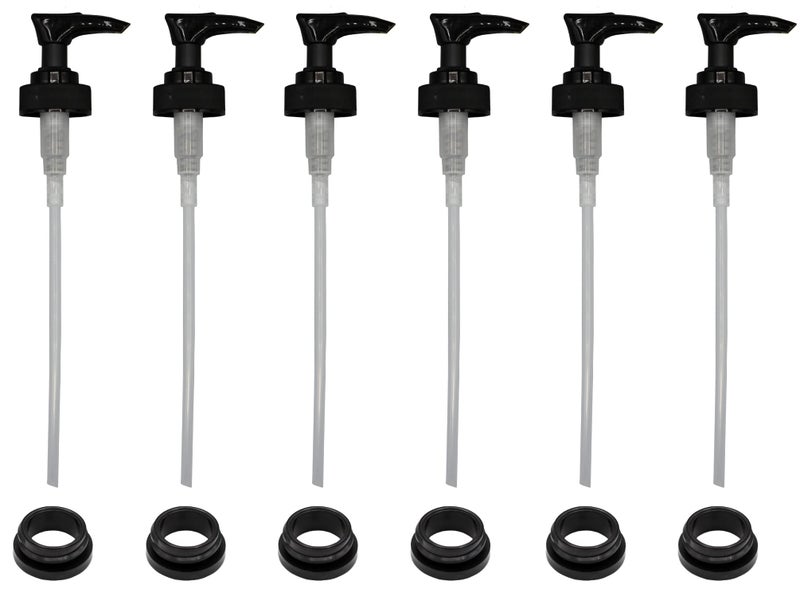 Creative Hobbies Black Plastic Dispenser Pumps with Screw Collars - 28/400 - Ideal for Soap and Lotion Jars or Bottles | Pack of 6 - Image 1